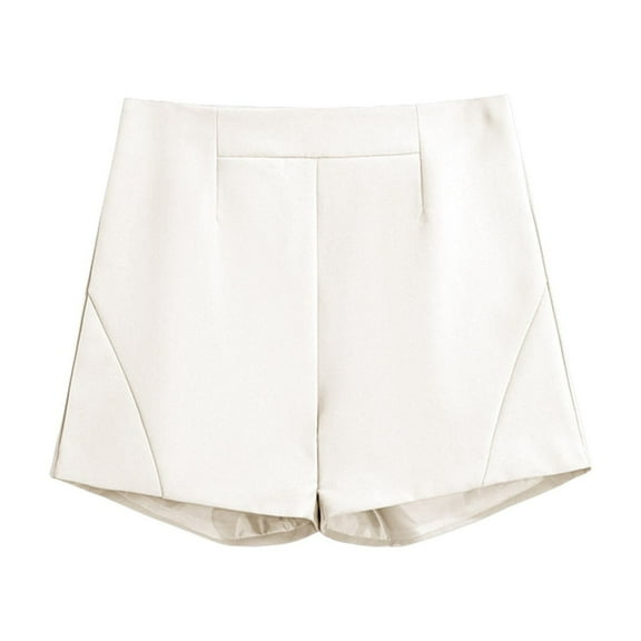 Women's Suit Shorts - 2025 High Waist A-Line Wide Leg Style, White Suit Shorts Women's Black Summer Thin Style 2025 New Loose High Waisted A Line Casual Wide Leg Trousers
