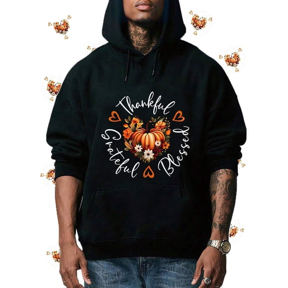 Women's Suitable For Autumn And Winter Thanksgiving Day Pattern Printed Hoodie Womens Graphic Tees Machine Washable Outdoor Fun Design