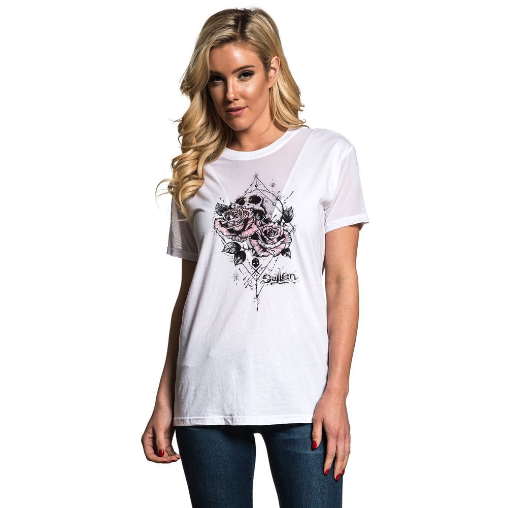 Women's Sullen Diamond Rose T-Shirt White - Walmart.com