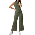 thumbnail image 1 of Women's Summer 2 Piece Outfits Mock Neck Tank Top Cropped Wide Leg Pants Lounge Sets 2025 Fashion Tracksuit, 1 of 6