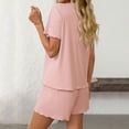 thumbnail image 1 of Women's Summer 2 Piece Shorts Set Sleeveless Top Tank Top And High Waist Shorts Bodysuit Pocket plus Size Sleep Tee Womens Short Sleeve Top Business for Women plus Size plus Size V Neck Shirts Shirts, 1 of 8