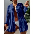thumbnail image 1 of Women's Summer Beach Cover Up Long Sleeve Sheer Cardigan Sun Vacation Outerwear Summer Cover Ups for Women Swimsuit Cover up for Women plus Size Bathing Suits Cover Ups Womens Bathing Suit Cover Ups, 1 of 3