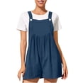 thumbnail image 1 of Besolor Womens Summer Jumpsuits Casual Sleeveless Bib Overalls Button Strap Wide Leg Shorts Romper with Pockets, 1 of 4