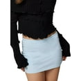 thumbnail image 1 of Women's Summer Bodycon Skirt Solid Color High Waist Split Hem Mini Skirt Streetwear, 1 of 7