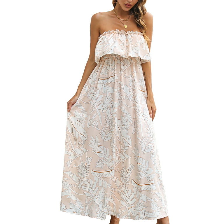 2022 Strapless Summer High Waist Casual Boho Beach Party dress 2022 Strapless Summer High Waist Casual Boho Beach Party dress