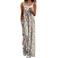 thumbnail image 1 of Women's Summer Boho Casual Jumpsuits Wide Leg Overalls Floral Print Baggy Rompers with Pocket PZZCR, 1 of 5