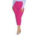 thumbnail image 1 of Women's Summer Capri Leggings High Waisted Yoga Solid Color Fashionable Casual Slim Fitting Pocket Waist Cropped Pants, 1 of 6