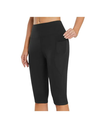 2Chique Boutique Women's Black High Waisted Leggings with Knee Cut