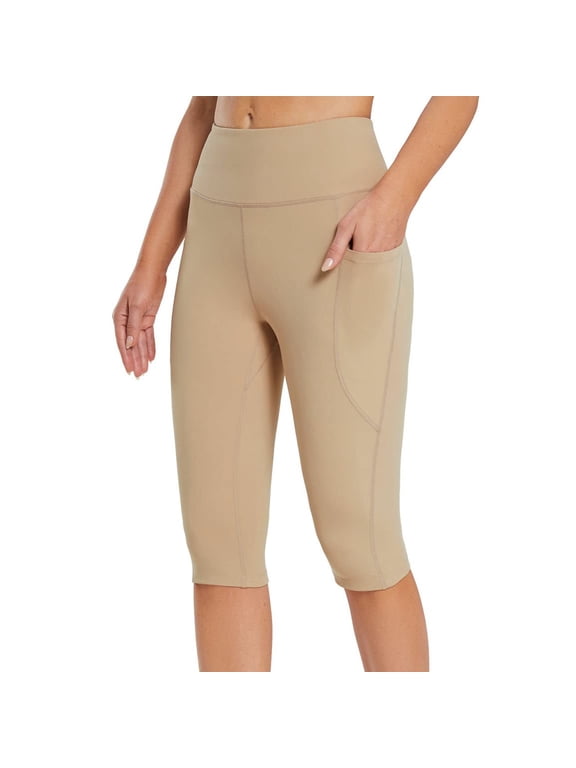Capri Leggings for Women Knee Length Capris for Casual Summer Yoga Workout Running Exercise Capris with Pockets