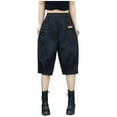 thumbnail image 1 of Women's Summer Capri Pants Cotton Shorts Lightweight Casual Loose Bermuda Crooped Pants Wide Leg Haren Capri Pant, 1 of 2
