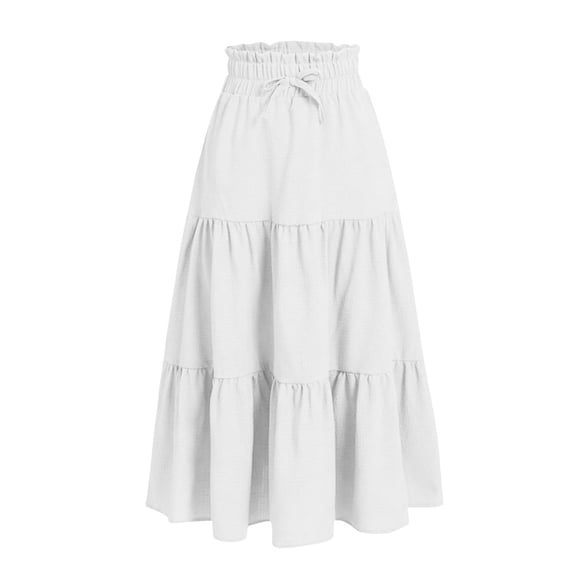 Women's Summer Casual A-Line Maxi Skirt with Elastic Waistband