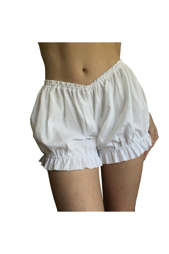 Women's Summer Casual Bloomer Shorts Solid Color Elastic Band Ruched Streetwear Beach Shorts