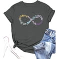 thumbnail image 1 of Women's Summer Casual Crew Neck T-Shirt with Letter Print Polyester & Spandex, Fashionable & Comfortable, for All Seasons, Multiple Sizes, 1 of 2
