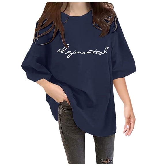 Women's Summer Casual Crewneck Batwing Half Sleeve T-Shirts Solid Color Loose Fit Cute Basic Flowy Tops Tees Blouses