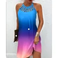 thumbnail image 1 of New Women's Summer Casual Dress Oversized Hollow Sleeveless Print Beach Mini Dresses Female Vintage Party Dress, 1 of 1