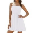 thumbnail image 1 of Women's Summer Casual Dress Strapless Tube Top with Ruffles for Beach Cover Up Womens Casual Trendy Midi Dresses, 1 of 4