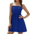 thumbnail image 1 of Women's Summer Casual Dress Strapless Tube Top with Ruffles for Beach Cover Up Womens Casual Trendy Midi Dresses, 1 of 4