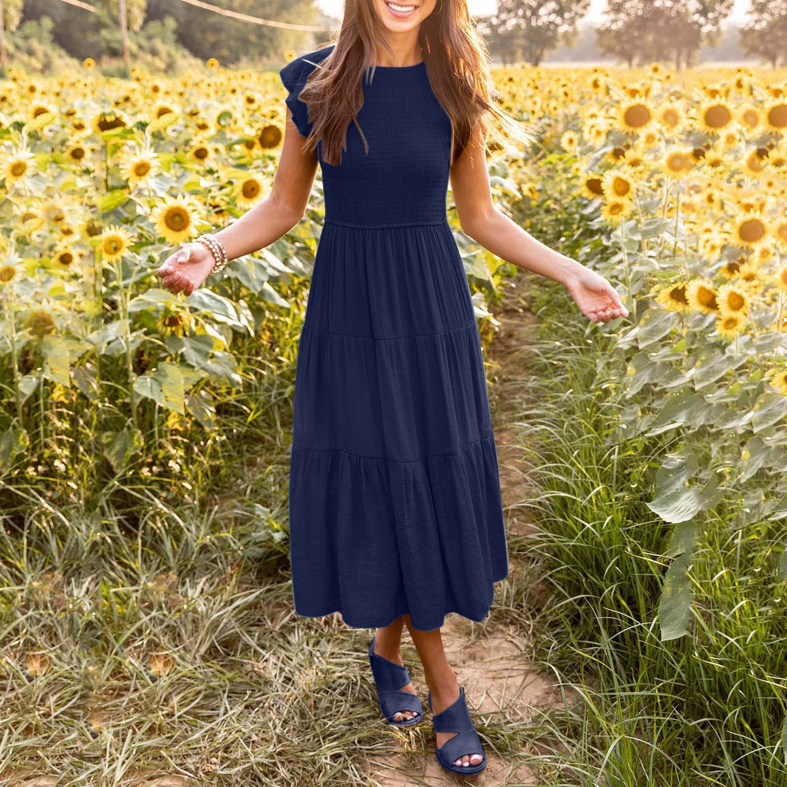 summer dresses midi maxi Simplee Womens Floral Maxi Dress