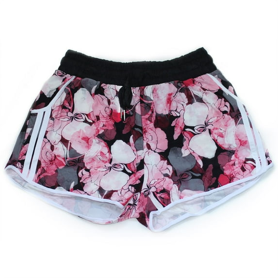 Women's Summer Casual High Waist Beach Shorts (Small/Medium, Pink Floral)