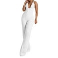 thumbnail image 1 of Women's Summer Casual Jumpsuit Sexy V Neck Pleated Wide Leg Long Pants Romper For Daily Wear Outing Work Party Comfortable Stylish Outfit, 1 of 2