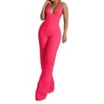 thumbnail image 1 of Women's Summer Casual Jumpsuit Sexy V Neck Pleated Wide Leg Long Pants Romper For Daily Wear Outing Work Party Comfortable Stylish Outfit, 1 of 2