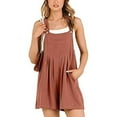 thumbnail image 1 of Women's Summer Casual Linen Jumpsuit Overalls Loose Beach Wear Travel Resort Short Romper Comfortable Outfit, 1 of 1