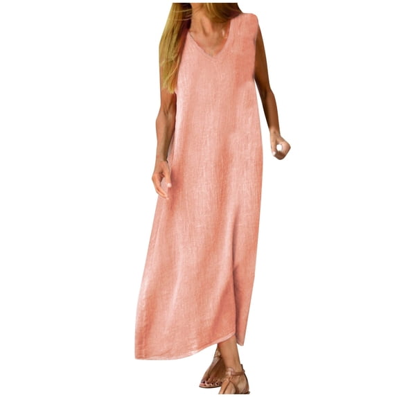 Women's Summer Casual Long Dress Skirt Solid Color Fashion Comfortable Flowy Elegant Boho Stylish Versatile Lightweight Breathable