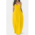 thumbnail image 1 of Women's Summer Casual Plain Flowy Pockets Loose Beach Maxi Dress, 1 of 5
