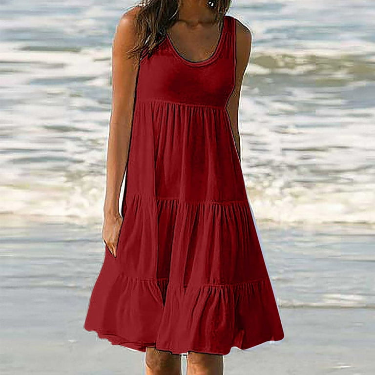 Womens Holiday Boho Dress Ladies Summer Beach Long Maxi Dress Sundress Plus  Size