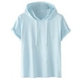thumbnail image 1 of Women's Summer Casual Pullover Hooded Sweatshirt Short Sleeve Fashion Athletic T-Shirt for Sports and Daily Wear, 1 of 3