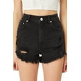 thumbnail image 1 of Women's Summer Casual Sexy Cute Denim Jean Shorts Pants - High Rise Ripped Frayed Raw Hem Denim Shorts LT6764PM, 1 of 6