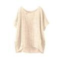 thumbnail image 1 of Women's Summer Casual Short Sleeve T-Shirt Blouse with Side Slit, Soft Polyester Fabric for Daily Wear, 1 of 8