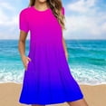 thumbnail image 1 of Women's Summer Casual Short Sleeve T Shirt Dress Tiered Mini Dresses With Pockets, 1 of 4