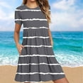 thumbnail image 1 of Women's Summer Casual Short Sleeve T Shirt Dress Tiered Mini Dresses With Pockets, 1 of 6