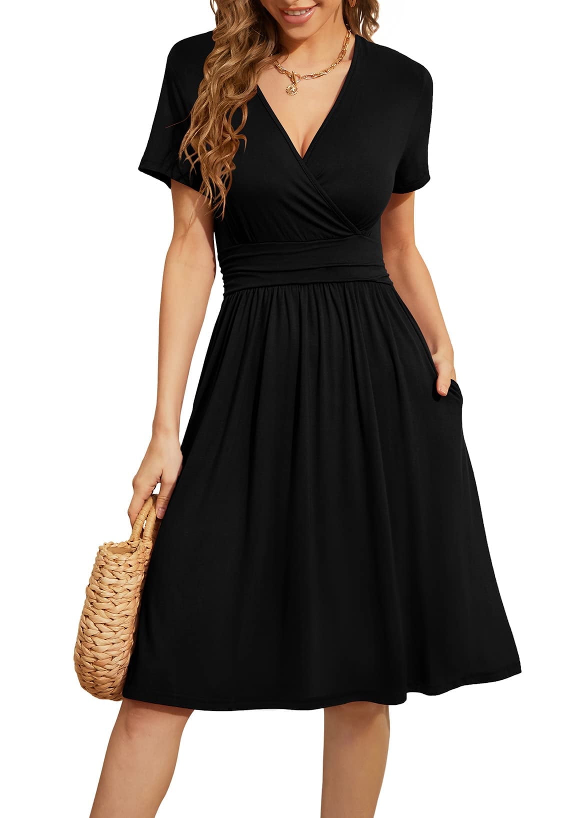 casual short party dresses Cocktail Dresses For Women SevevnWomens Long Sleeve Mini Dress Casual A Line Flowy Loose Vacation Party Babydoll Fall Short Dresses with Pocket