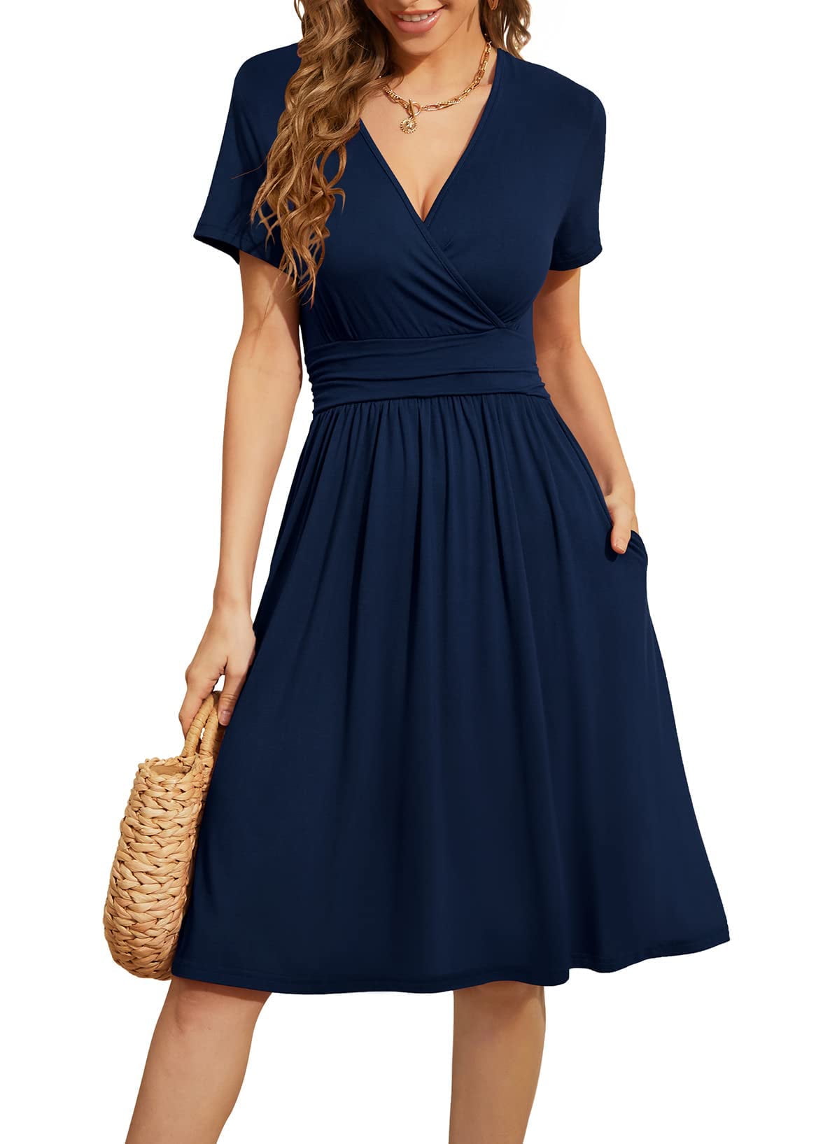 Womens Summer Casual Short Sleeve V-Neck Short Party Uganda | Ubuy