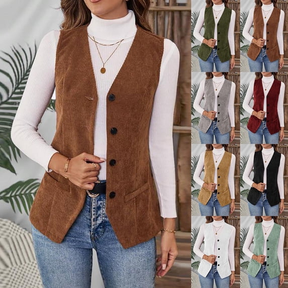 Women's Summer Casual Sleeveless Button Down Cardigan Jacket Vest for Women Solid Color Lightweight Loose Fit Cover Up for Beach Vacation Travel Loungewear Fashion Essential