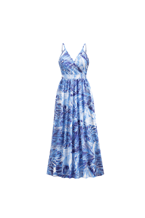 Women's Summer Casual Sleeveless Deep V-Neck Long Dress Beach Waist Maxi Dresses