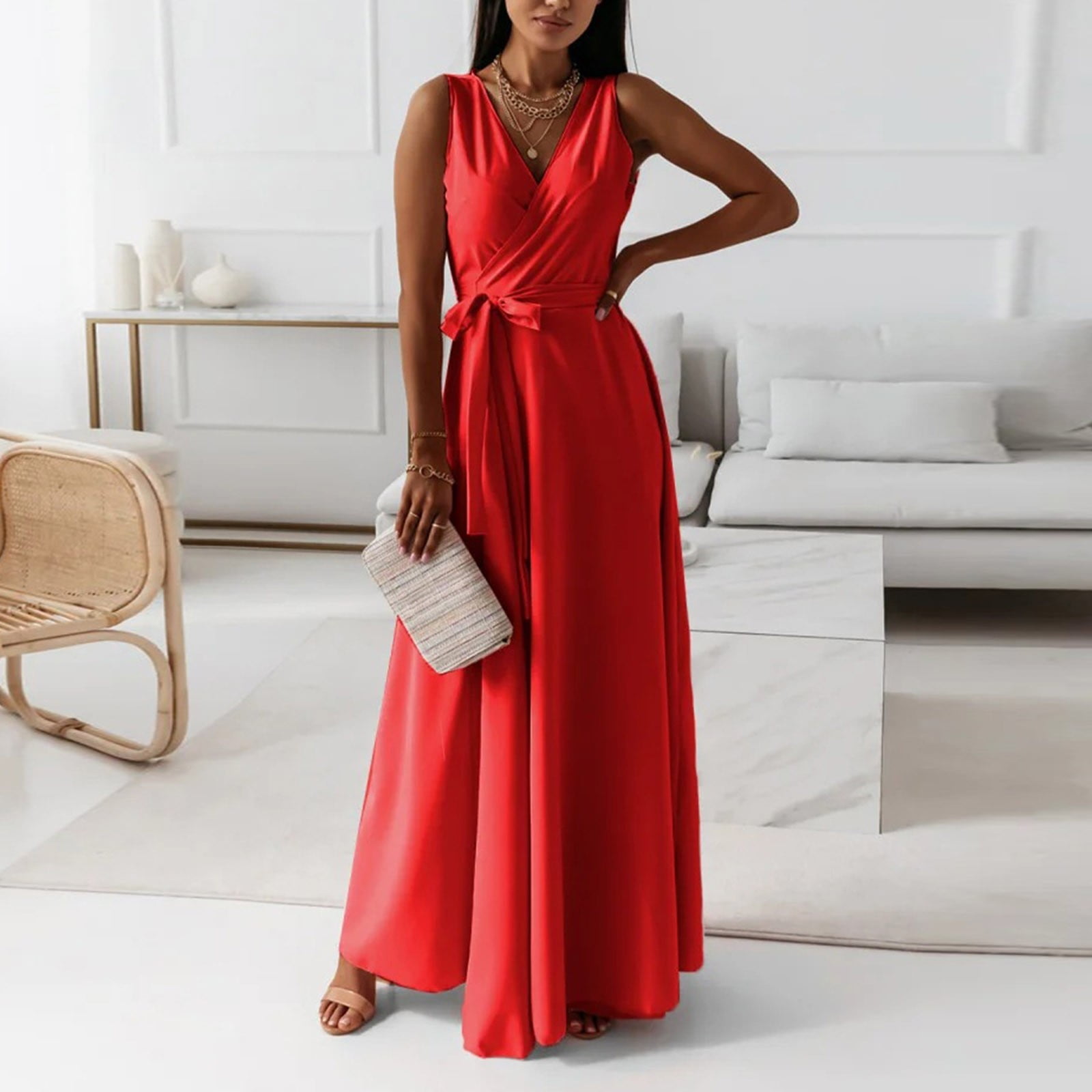 Women's Summer Casual Sleeveless High Waist Long Dress Boho Dress Evening Dress  Dresses Evening Wear Champagne Womens Dress Latest Dress for Ladies Winter Ladies  Dresses Formal Gown Women Long Elegant - Walmart.com