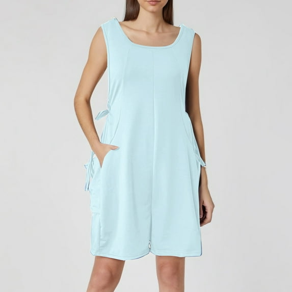 Women's Summer Casual Sleeveless Jumpsuit With Adjustable Straps And Pockets Loose Fit Playsuit Shorts off Shoulder Romper Casual Outfits for Women Mesh Jumpsuits for Women plus Size Romper Sequin