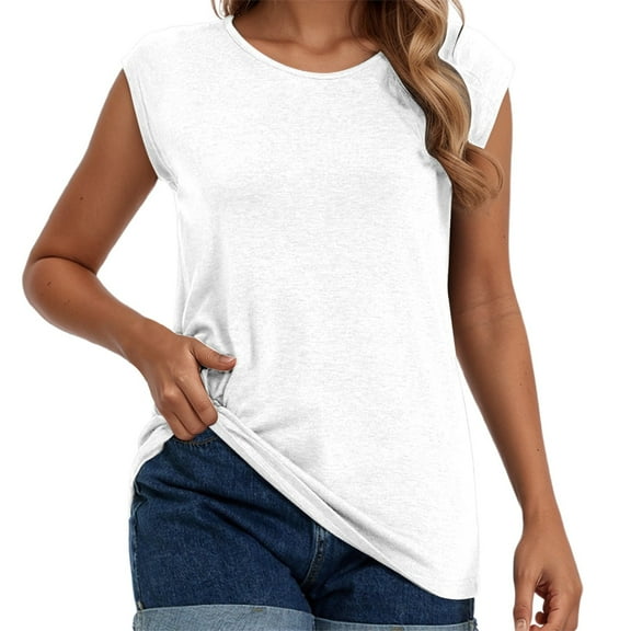 Women's Summer Casual Sleeveless V-Neck Basic Tee Soft Breathable Comfortable T-Shirt for Daily Wear Summer Women Shirts Casual Tunic Tops Tees