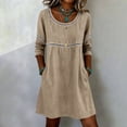 thumbnail image 1 of Women's Summer Casual Sleeveless V-Neck Linen Dress with Round Neck, 1 of 5