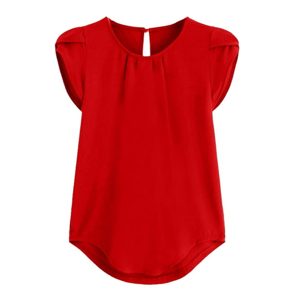 Women's Summer Casual T-Shirt Fashion Round Neck Short Sleeve Solid Color Blouse Top Comfortable Breathable Soft Lightweight Stylish Basic Tee