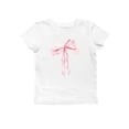 thumbnail image 1 of Women's Summer Casual Tops Short Sleeve Crop Tops Crewneck Tie Print Tshirts Loose Fit Shirts Blouse for Vacation, 1 of 3