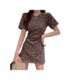 thumbnail image 1 of Women's Summer Casual Tshirt Dresses Crew Neck Leopard Short Sleeve Dress, 1 of 9
