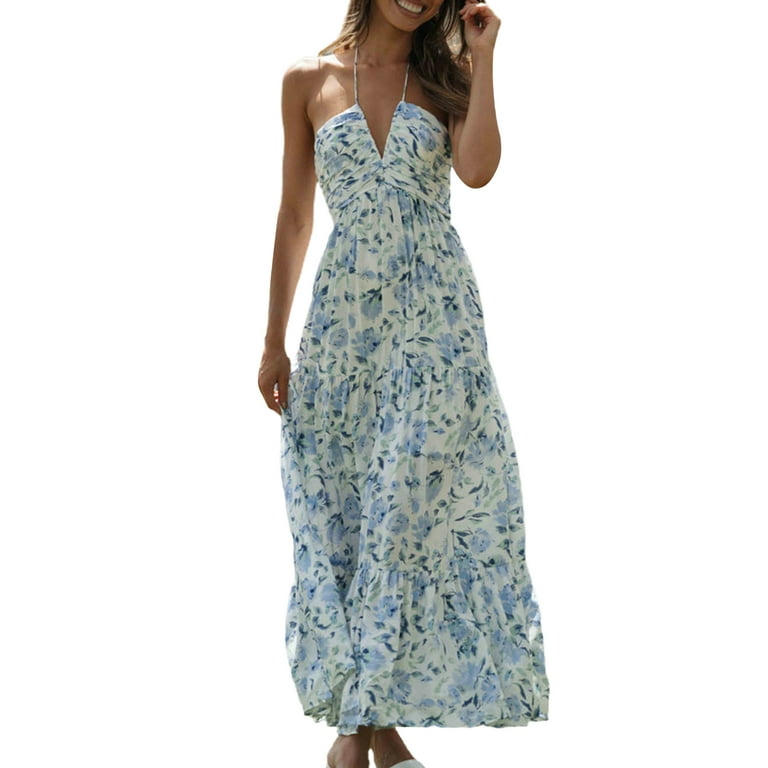 Chiffon Sleeveless V Neck Vacation Dresses Chiffon Sleeveless V Neck Vacation Dresses