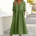 thumbnail image 1 of Women's Summer Dresses Under $10 New Color Short-sleeved Lace V-neck Waistline Hem Dress, 1 of 6