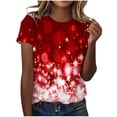 thumbnail image 1 of Women's Summer Clothes Comfy Casual Shirts Love Heart Graphic Sweatshirts Fashion 2024 Round Neck Blouse Vintage Dressy Casual Tops for Lady Short Sleeve Loose Fit Flowy Tunic Tops Red T Shirts M, 1 of 4