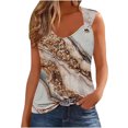 thumbnail image 1 of Women's Summer Clothes Elegant Going out Blouse Y2K Tops Dressy Casual Vintage Fashion 2024 Flora Print Tank Tops Sleeveless Tunic Tops for Lady Loose Fit Flowy Scoop Neck Gray T Shirts L, 1 of 5