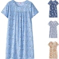 thumbnail image 1 of Women's Summer Cotton Short Sleeve Nightdress Loose Fit Plus Size Lightweight Comfy Loungewear by Yigetop A A, 1 of 3